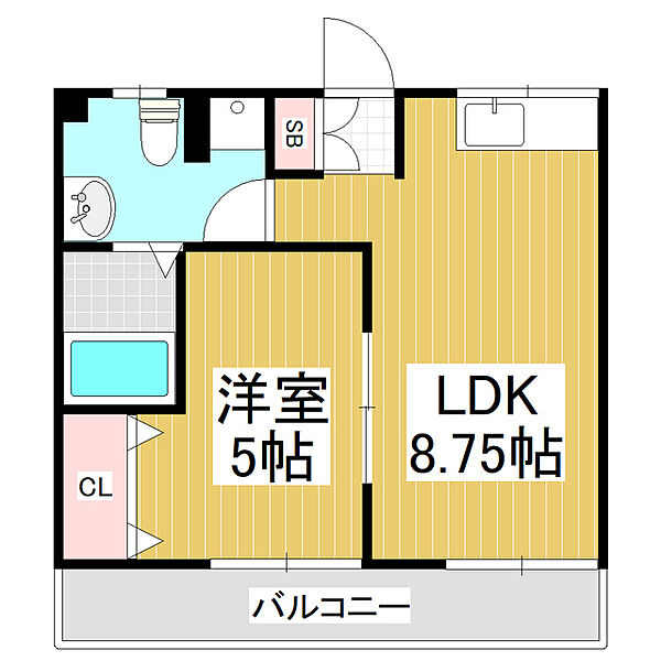 イースト ｜長野県松本市大字惣社(賃貸アパート1LDK・2階・34.02㎡)の写真 その2