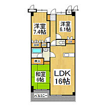 長野県松本市沢村2丁目（賃貸マンション3LDK・6階・75.91㎡） その2