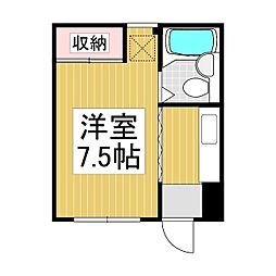 サンハイツ南山 ワンルームの間取図画像