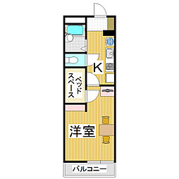レオパレス隼3 1Kの間取図画像