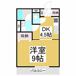 鎌田スカイ 1DKの間取図画像