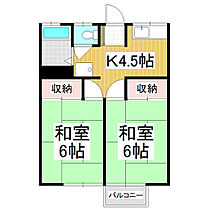 コーポ沢田  ｜ 長野県松本市村井町南4丁目（賃貸アパート2K・2階・37.00㎡） その2