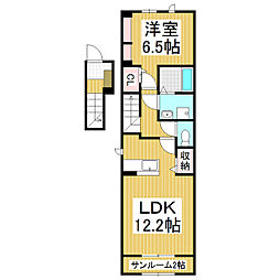 メゾンドトービルB 1LDKの間取図画像