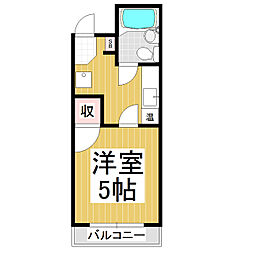 北深志ハイツ2 1Kの間取図画像