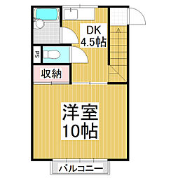 アピーアマツシマ 1Kの間取図画像