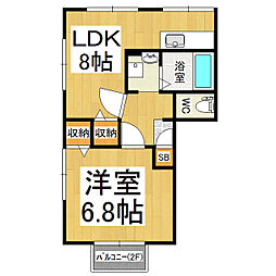 フレグランスオザワ 1LDKの間取図画像