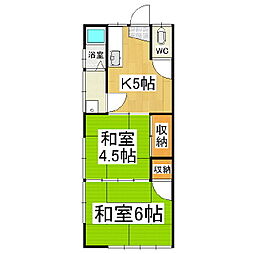 鎌田ハイツ 2Kの間取図画像