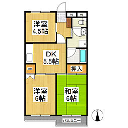 四ッ谷ハイツ 3DKの間取図画像