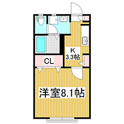 ディアス雅 1Kの間取図画像