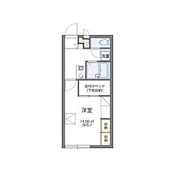 レオパレスえむ。 1Kの間取図画像