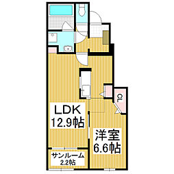 チアザスマツモト 1LDKの間取図画像
