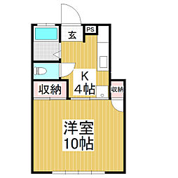 ふじパレス 1Kの間取図画像