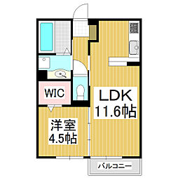 パルムドールA 1LDKの間取図画像