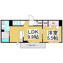 丸花見壱号館 1LDKの間取図画像