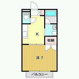 メゾニティ牧野A 1Kの間取図画像