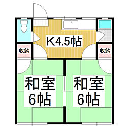 コーポヨコウチ 2Kの間取図画像