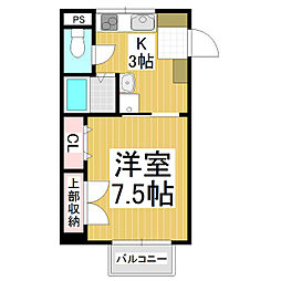 アーバンハイムM 1Kの間取図画像