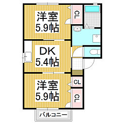 マーメイドA 2Kの間取図画像
