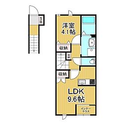 グランデール元町 1LDKの間取図画像