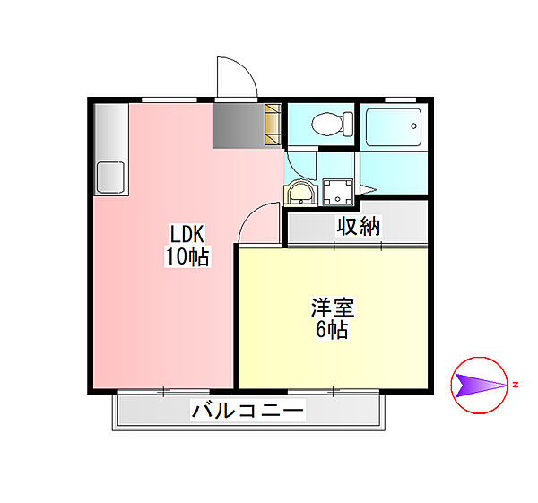 メゾネットタカギB 203｜岐阜県岐阜市西改田先道(賃貸アパート1LDK・2階・35.90㎡)の写真 その2