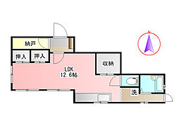 安田マンション ワンルームの間取図画像