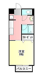 ノーブルFUJIIA 1Kの間取図画像