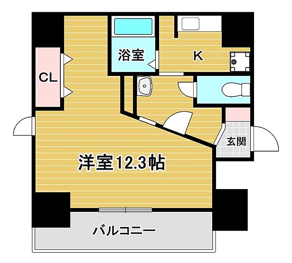 ユーフォリタム・マタマ 1108｜福岡県北九州市小倉北区大手町(賃貸マンション1K・11階・39.09㎡)の写真 その2