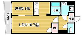 Erde三萩野 407 ｜ 福岡県北九州市小倉北区三萩野1丁目10-20（賃貸マンション1LDK・4階・35.28㎡） その2