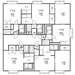 フロスティ伏古A 1Kの間取図画像
