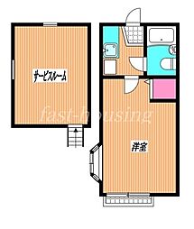 セシール武蔵野 ワンルームの間取図画像