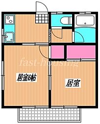 若葉ハイム 2Kの間取図画像