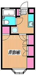 メゾン大野3 1Kの間取図画像