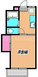 第2コーポ竹泉 1Kの間取図画像