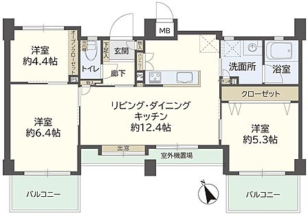 南西・最上階で日当たりはもちろん、解放感のあるお部屋です。