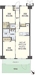 レクセル愛甲石田 3LDKの間取図画像