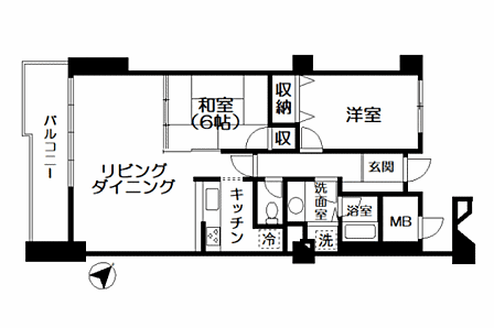 2LDK 間取り
