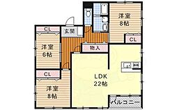 Y'SBLDG 3LDKの間取図画像