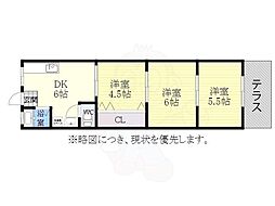 コーポ高砂 3DKの間取図画像