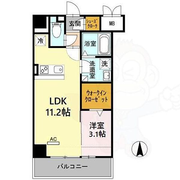 愛知県名古屋市昭和区鶴舞１丁目(賃貸マンション1LDK・3階・38.01㎡)の写真 その2