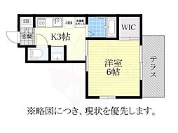 ディアコート川名 1Kの間取図画像
