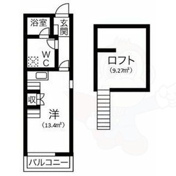 リーフ笠寺 ｜愛知県名古屋市南区弥次ヱ町４丁目(賃貸アパート1R・2階・31.17㎡)の写真 その2