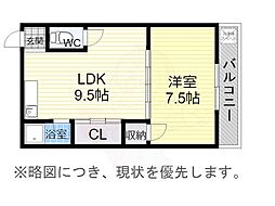 コーポ寿 1LDKの間取図画像