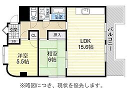 ユーキマンション 2LDKの間取図画像