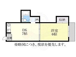 カーサu 1DKの間取図画像