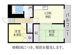 山内ビル 2LDKの間取図画像