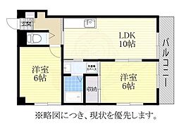 メゾン神の木 2LDKの間取図画像