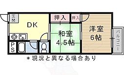 富沢苑 2Kの間取図画像