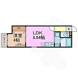 ルボア神沢 3階1LDKの間取り