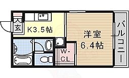 ディアコート川名 1Kの間取図画像
