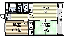 コーポ牛巻 2DKの間取図画像